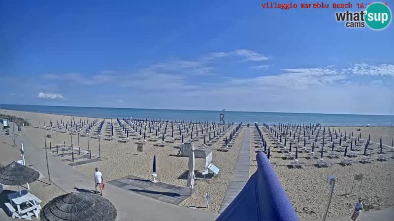 Spletna kamera na plaži v živo Villaggio Mare Blu Bibione Pineda – Italija
