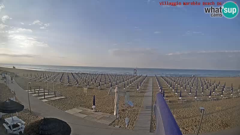 Spletna kamera na plaži v živo Villaggio Mare Blu Bibione Pineda – Italija