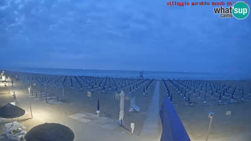 Spletna kamera na plaži v živo Villaggio Mare Blu Bibione Pineda – Italija