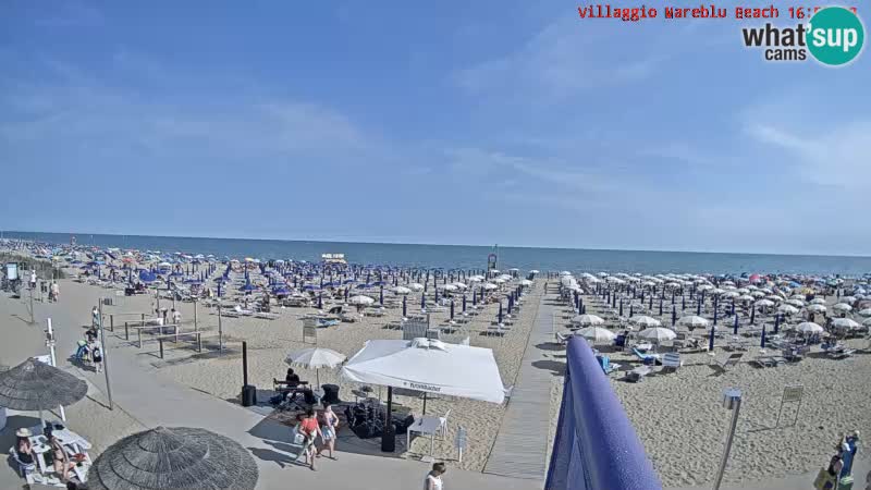Spletna kamera na plaži v živo Villaggio Mare Blu Bibione Pineda – Italija