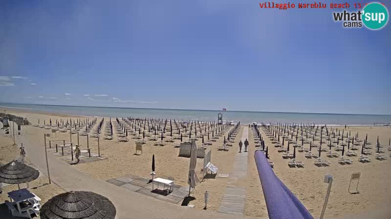 Spletna kamera na plaži v živo Villaggio Mare Blu Bibione Pineda – Italija