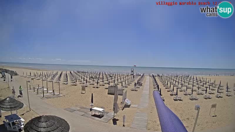 Spletna kamera na plaži v živo Villaggio Mare Blu Bibione Pineda – Italija