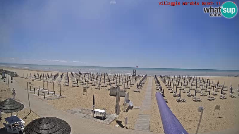 Webcam live della spiaggia Villaggio Mare Blu Bibione Pineda