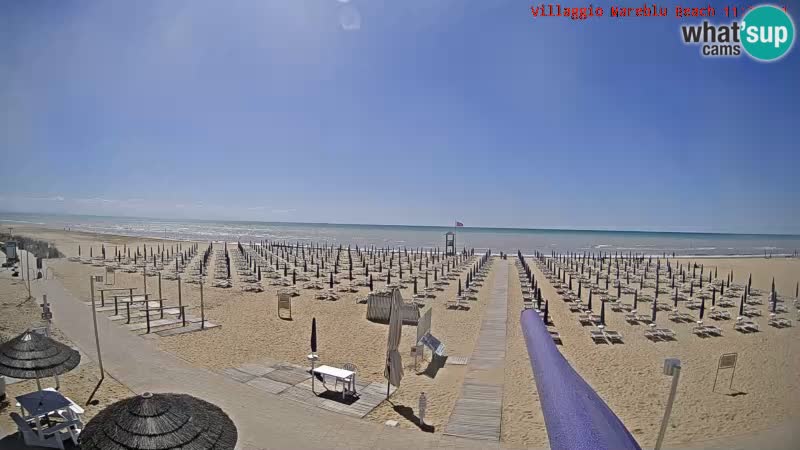 Playa webcam en vivo Villaggio Mare Blu Bibione Pineda – Italia