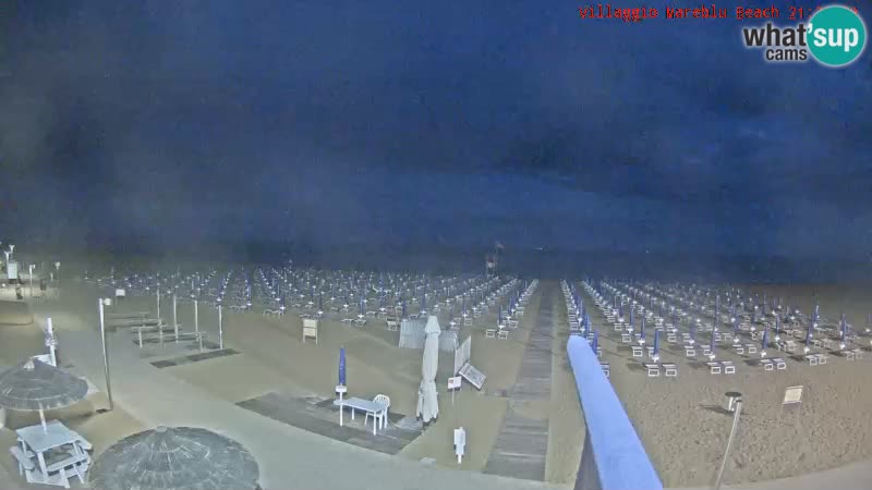 Spletna kamera na plaži v živo Villaggio Mare Blu Bibione Pineda – Italija