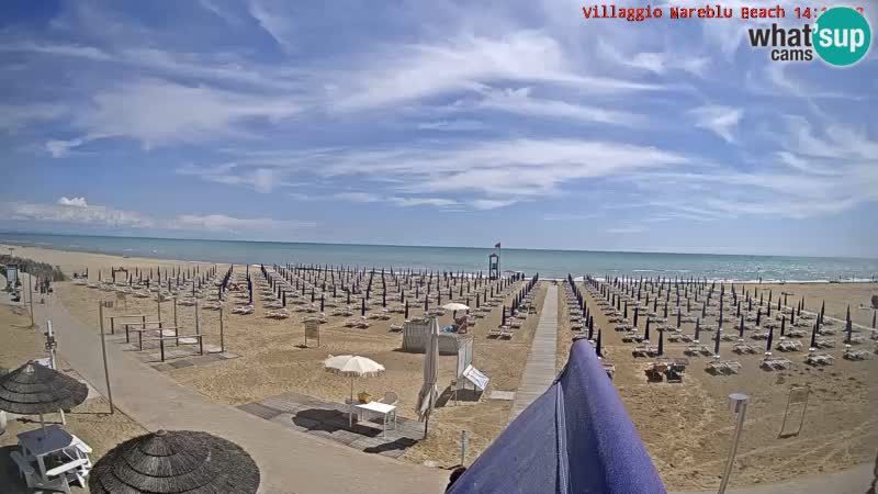 Webcam en direct de la plage Villaggio Mare Blu Bibione Pineda – Italie