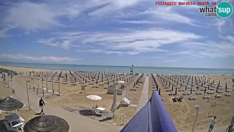 Playa webcam en vivo Villaggio Mare Blu Bibione Pineda – Italia