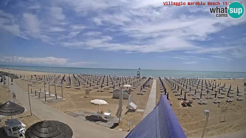 Playa webcam en vivo Villaggio Mare Blu Bibione Pineda – Italia