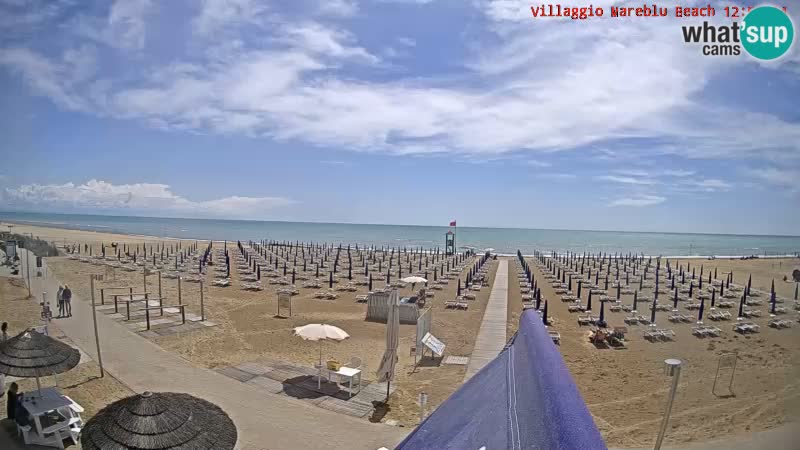 Playa webcam en vivo Villaggio Mare Blu Bibione Pineda – Italia
