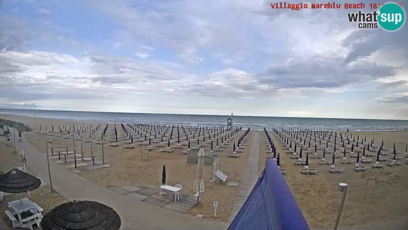 Spletna kamera na plaži v živo Villaggio Mare Blu Bibione Pineda – Italija