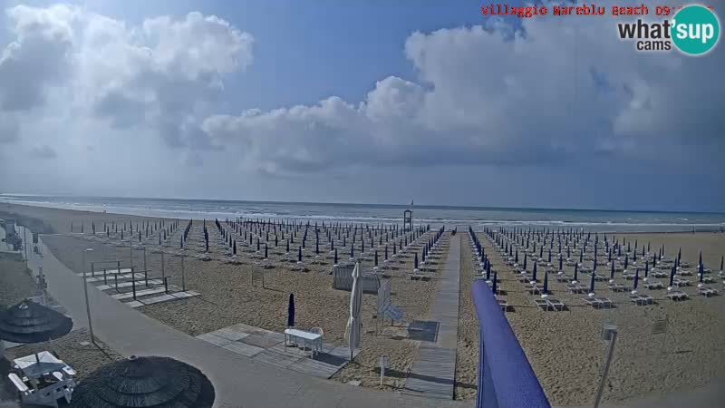 Webcam en direct de la plage Villaggio Mare Blu Bibione Pineda – Italie