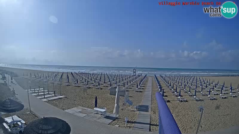 Spletna kamera na plaži v živo Villaggio Mare Blu Bibione Pineda – Italija