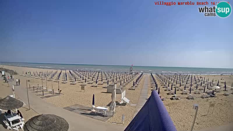 Spletna kamera na plaži v živo Villaggio Mare Blu Bibione Pineda – Italija