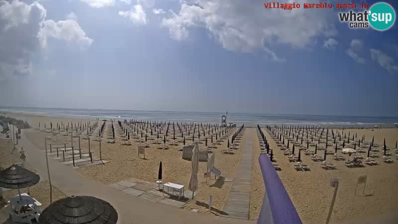 Webcam live della spiaggia Villaggio Mare Blu Bibione Pineda