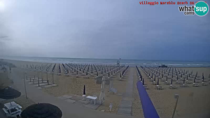 Spletna kamera na plaži v živo Villaggio Mare Blu Bibione Pineda – Italija