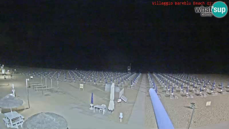 Spletna kamera na plaži v živo Villaggio Mare Blu Bibione Pineda – Italija
