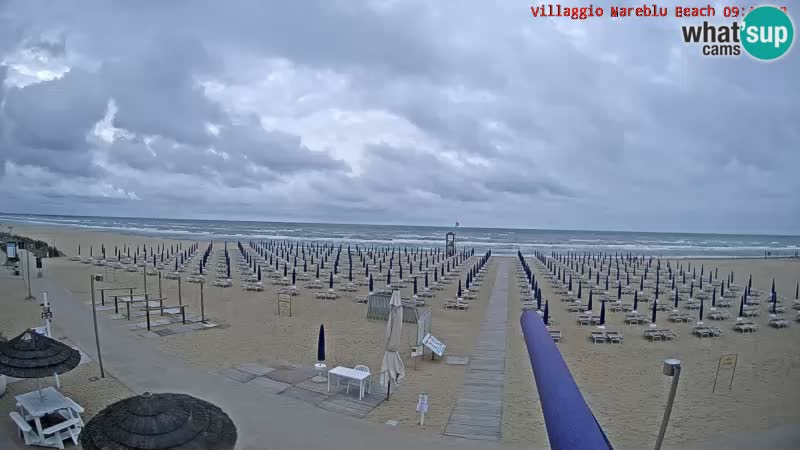 Spletna kamera na plaži v živo Villaggio Mare Blu Bibione Pineda – Italija