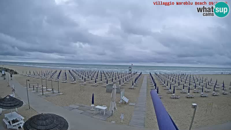 Spletna kamera na plaži v živo Villaggio Mare Blu Bibione Pineda – Italija