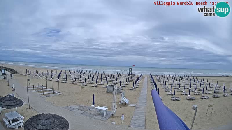 Webcam en direct de la plage Villaggio Mare Blu Bibione Pineda – Italie