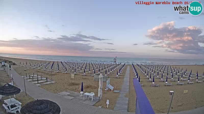 Playa webcam en vivo Villaggio Mare Blu Bibione Pineda – Italia