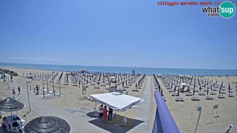Spletna kamera na plaži v živo Villaggio Mare Blu Bibione Pineda – Italija