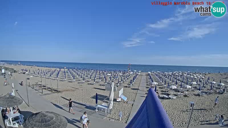 Webcam en direct de la plage Villaggio Mare Blu Bibione Pineda – Italie