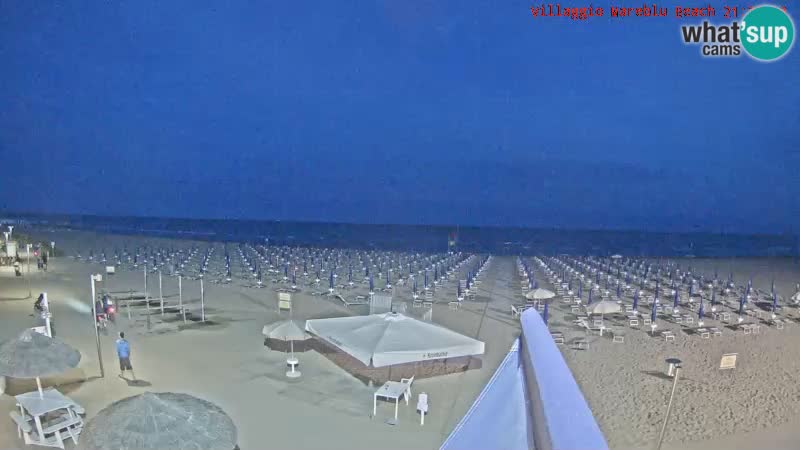 Webcam en direct de la plage Villaggio Mare Blu Bibione Pineda – Italie