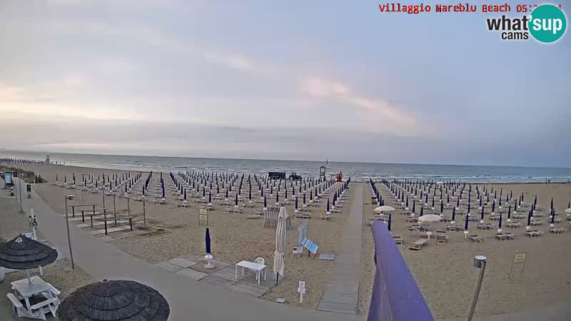 Playa webcam en vivo Villaggio Mare Blu Bibione Pineda – Italia