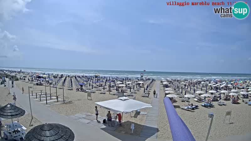 Webcam en direct de la plage Villaggio Mare Blu Bibione Pineda – Italie