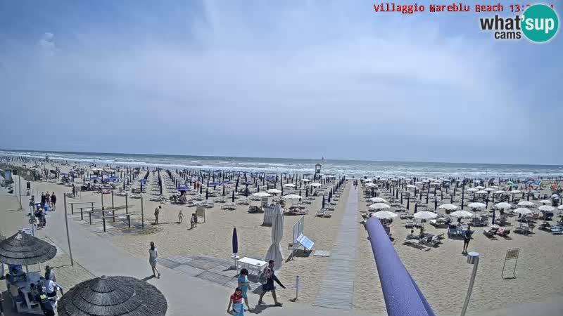 Webcam en direct de la plage Villaggio Mare Blu Bibione Pineda – Italie