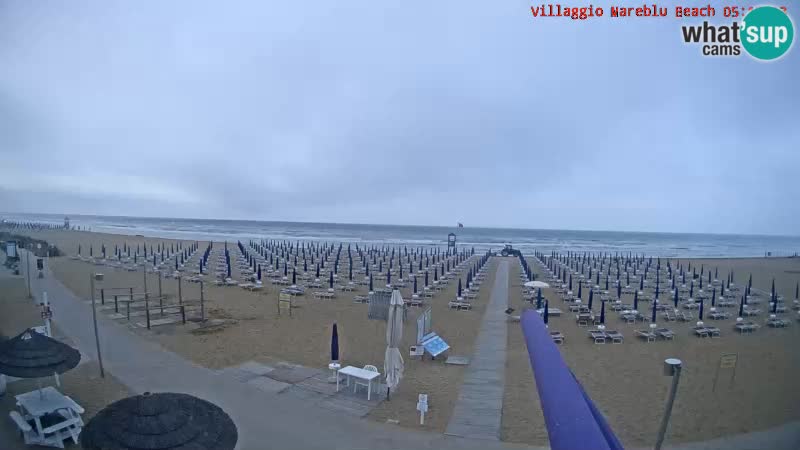 Spletna kamera na plaži v živo Villaggio Mare Blu Bibione Pineda – Italija
