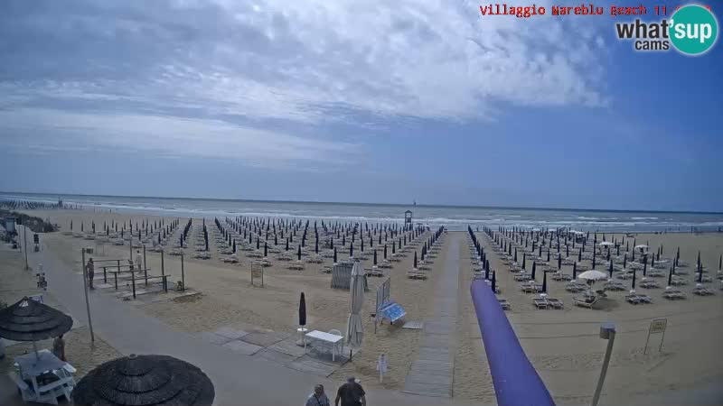 Spletna kamera na plaži v živo Villaggio Mare Blu Bibione Pineda – Italija