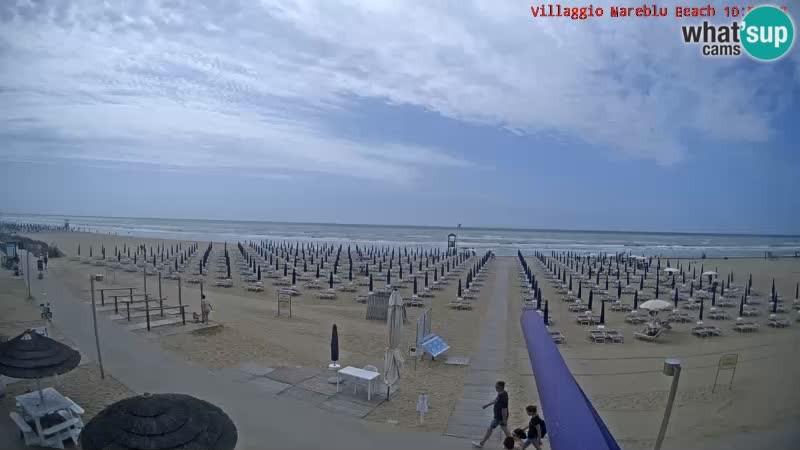 Spletna kamera na plaži v živo Villaggio Mare Blu Bibione Pineda – Italija