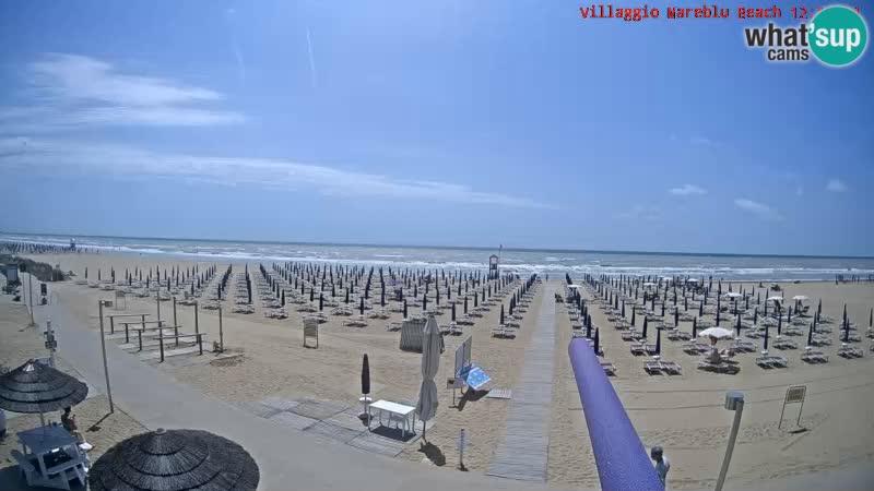 Playa webcam en vivo Villaggio Mare Blu Bibione Pineda – Italia