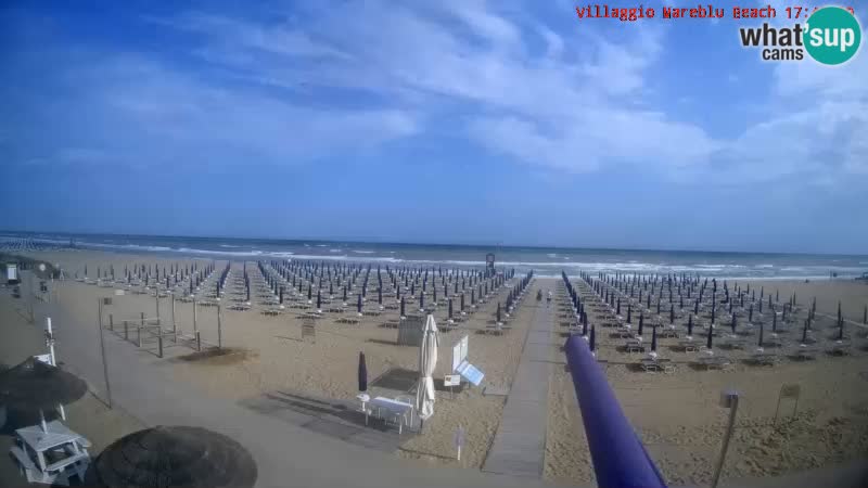 Spletna kamera na plaži v živo Villaggio Mare Blu Bibione Pineda – Italija