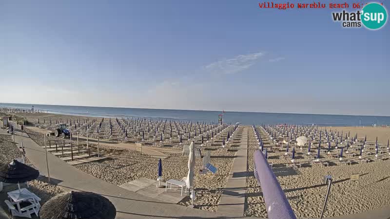 Spletna kamera na plaži v živo Villaggio Mare Blu Bibione Pineda – Italija