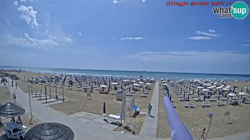 Playa webcam en vivo Villaggio Mare Blu Bibione Pineda – Italia