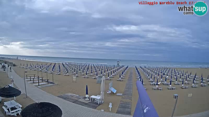 Webcam en direct de la plage Villaggio Mare Blu Bibione Pineda – Italie