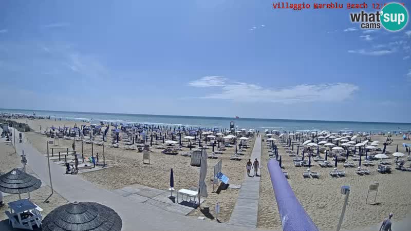 Webcam en direct de la plage Villaggio Mare Blu Bibione Pineda – Italie