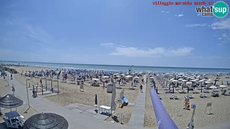 Web kamera uživo na plaži Villaggio Mare Blu Bibione Pineda – Italija