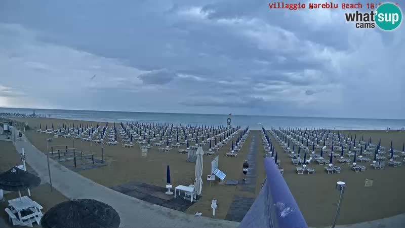Spletna kamera na plaži v živo Villaggio Mare Blu Bibione Pineda – Italija