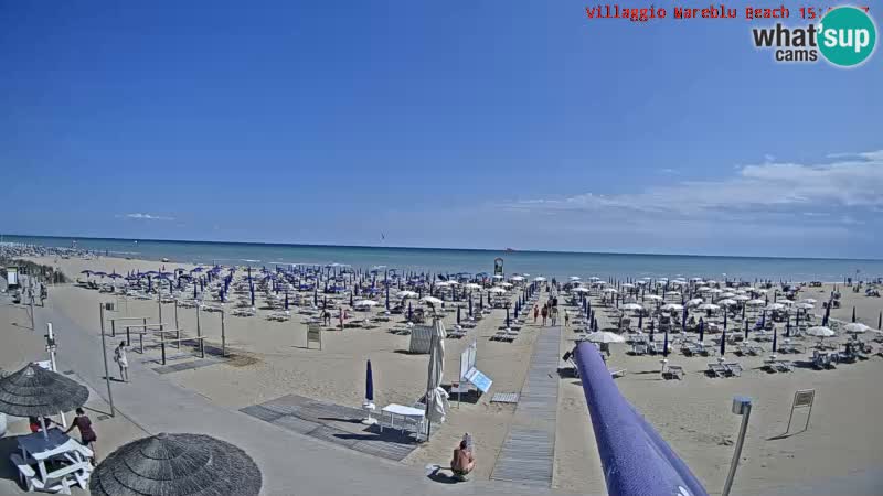 Spletna kamera na plaži v živo Villaggio Mare Blu Bibione Pineda – Italija