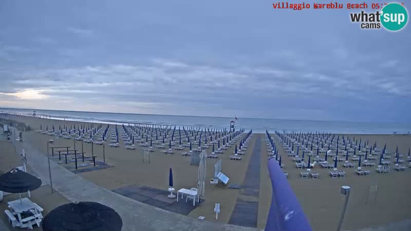 Playa webcam en vivo Villaggio Mare Blu Bibione Pineda – Italia