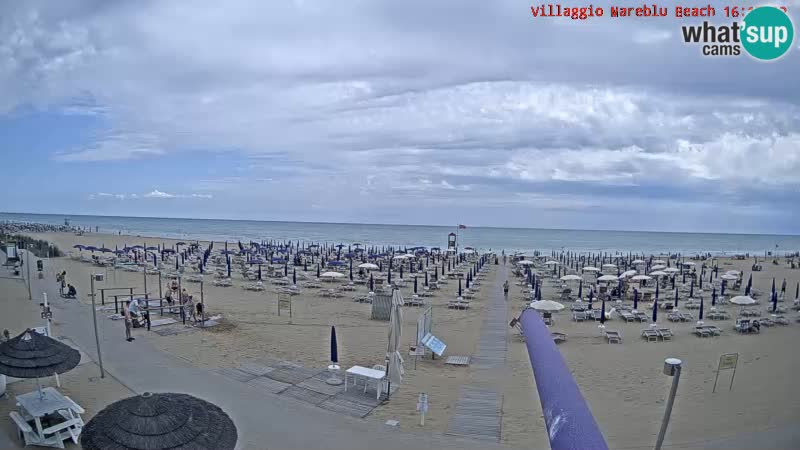 Spletna kamera na plaži v živo Villaggio Mare Blu Bibione Pineda – Italija