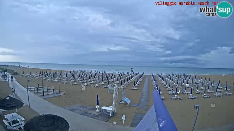 Spletna kamera na plaži v živo Villaggio Mare Blu Bibione Pineda – Italija