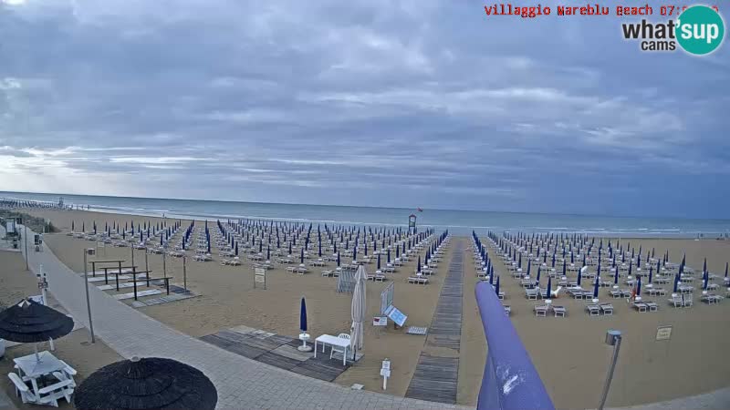 Webcam en direct de la plage Villaggio Mare Blu Bibione Pineda – Italie