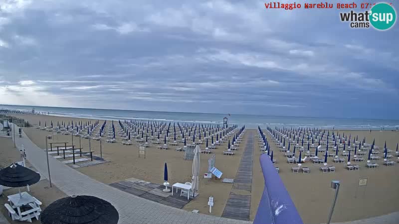 Webcam en direct de la plage Villaggio Mare Blu Bibione Pineda – Italie