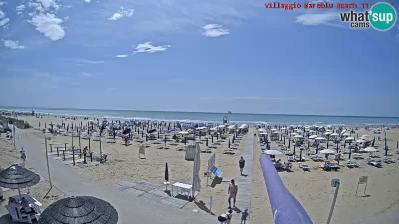 Playa webcam en vivo Villaggio Mare Blu Bibione Pineda – Italia