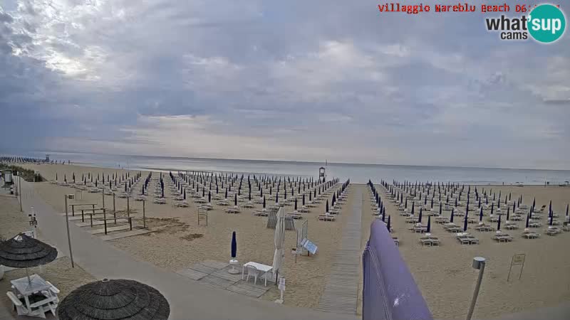Playa webcam en vivo Villaggio Mare Blu Bibione Pineda – Italia