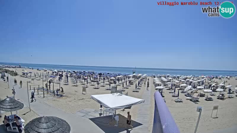 Webcam en direct de la plage Villaggio Mare Blu Bibione Pineda – Italie